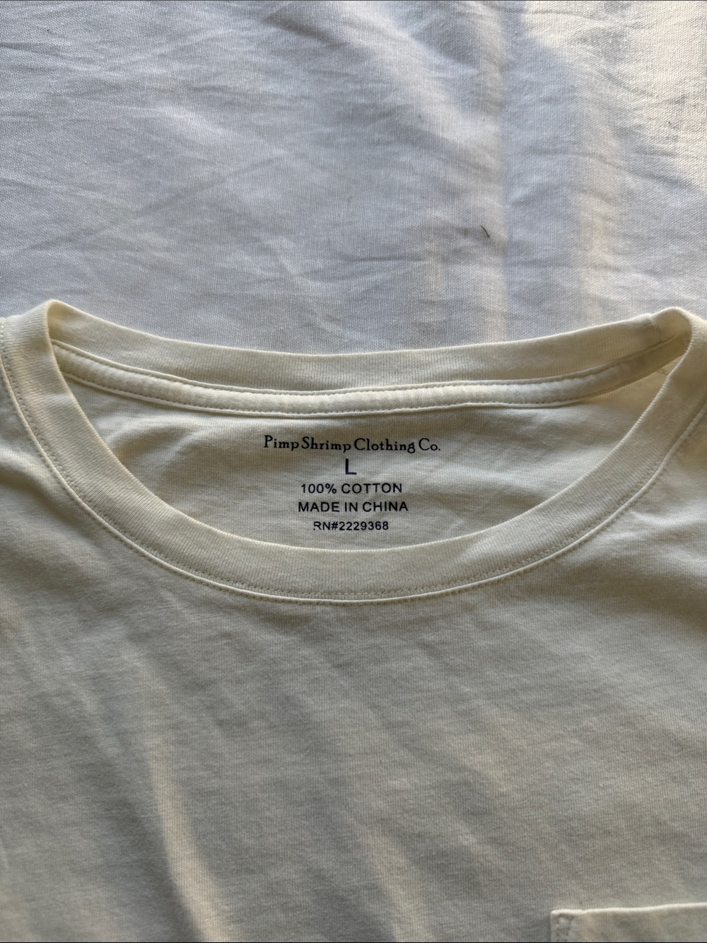 Pimp Shrimp Men's Cream Pocket T-Shirt - Picture 2 of 4